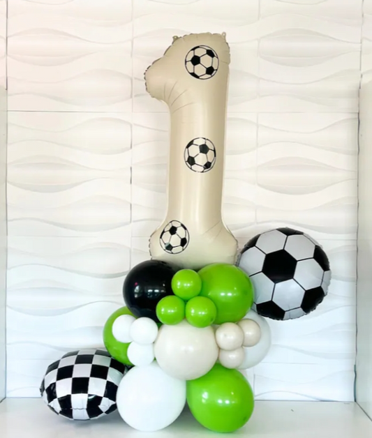 Soccer Ball DIY Balloon Number Tower