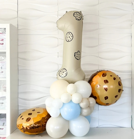 One Sweet Cookie Themed Balloon Set - Balloon Number Tower - One Sweet Year - One Tough Cookie - Sweet One Birthday - Number Tower