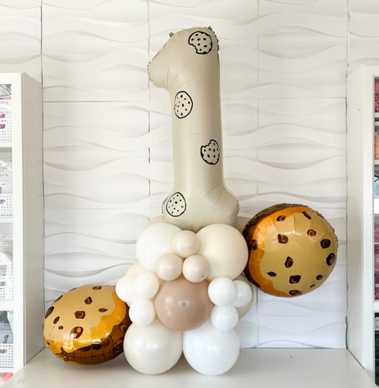 One Sweet Cookie Themed Balloon Set - Balloon Number Tower - One Sweet Year - One Tough Cookie - Sweet One Birthday - Number Tower