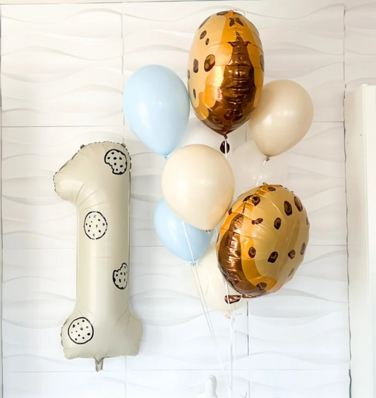 One Sweet Cookie Themed Balloon Set - 10 Pack Of Balloons With Number Balloons - One Sweet Year - One Tough Cookie - Sweet One Birthday